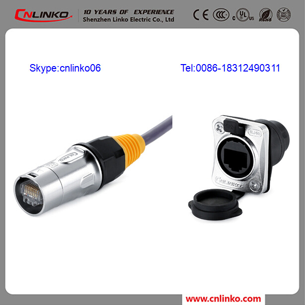 Cat 5 Waterproof RJ45 Ethernet Connector in Metal