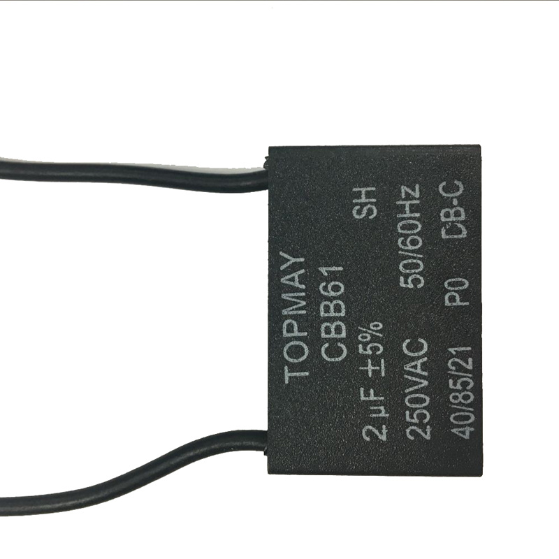 Black Air Conditioner Fan Capacitor Cbb61 250VAC 2UF