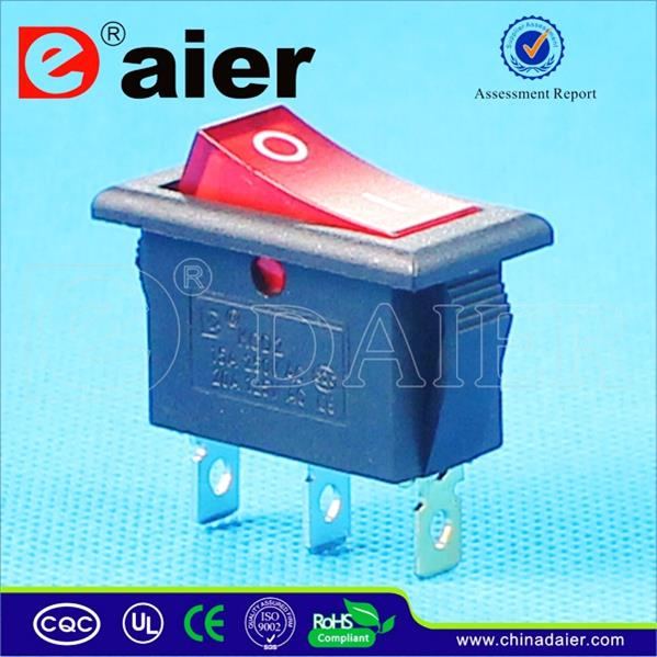 3pin Red Lamp T125 Rocker Switch