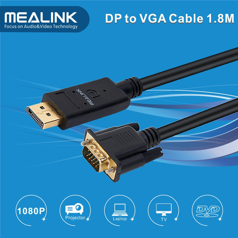 1.8m Displayport Dp to VGA Cable