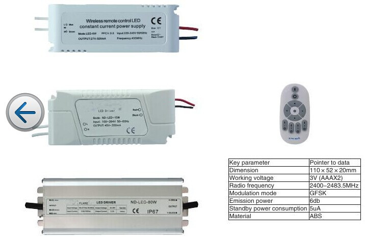 RF Remote Control Color Temperature Dimmable LED Driver