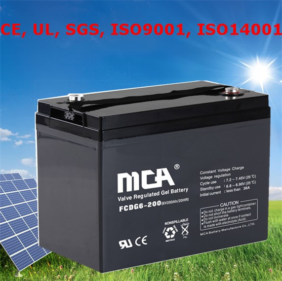 AGM Battery Solar Battery Storage Battery VRLA Battery 6V200ah