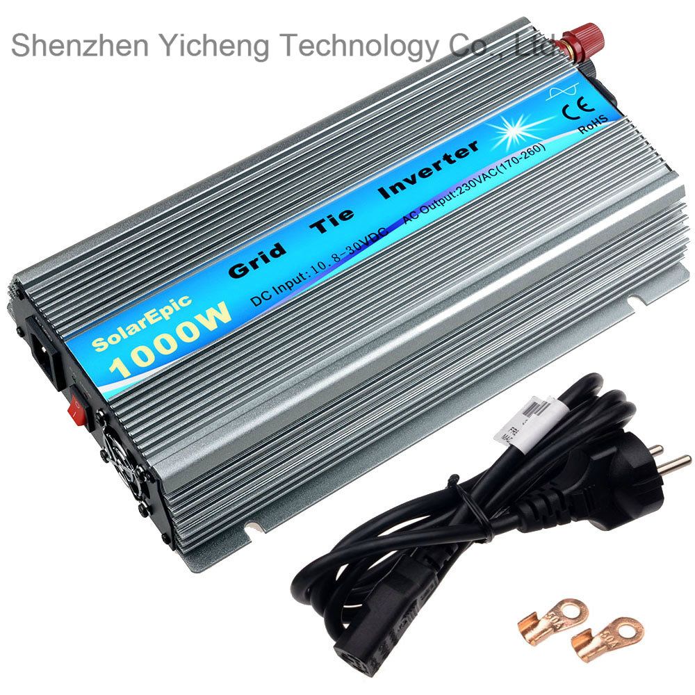 1000W Grid Tie Inverter DC10.8-30V to AC170-260V Fit for 24V/30V 60cells Solar Panel with Ce Certificate