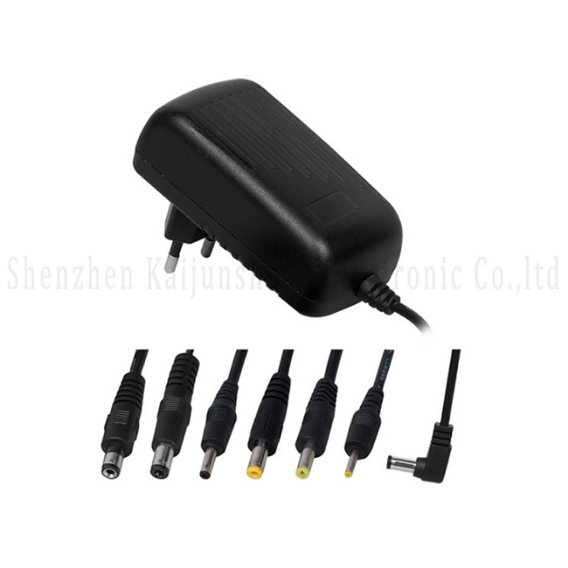 Customized AC Plug DC Connector Black Color 12V Power Adapter