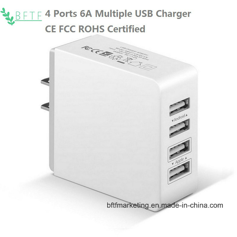 6A 4 Ports Multiple USB Charger