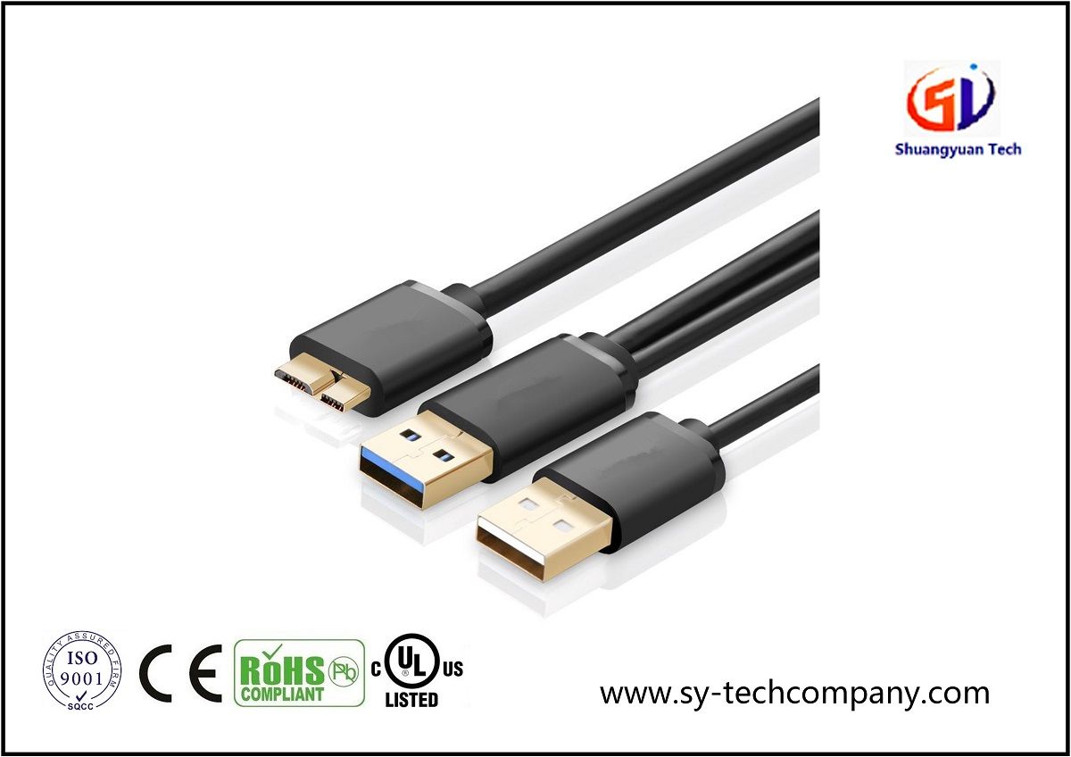 Micro USB 3.0 Y Cable Super Speed USB 3.0 a Male to Micro B Male