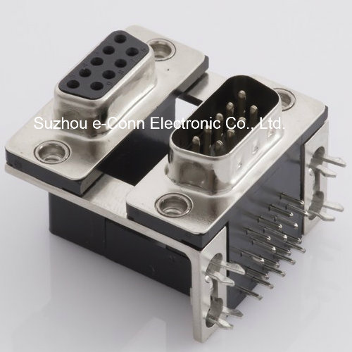 Dual D-SUB Right Angle Throug Hole Connector