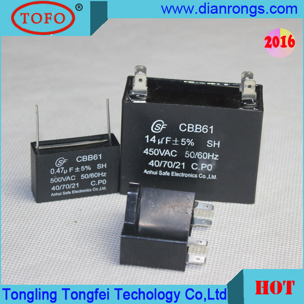 Cbb61 Motor Capacitor 450V 12ufmetallzied Capacitor