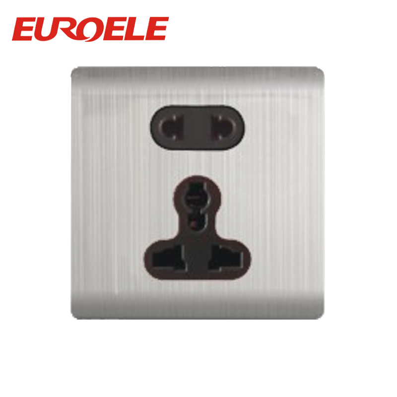 5 Pin Muti-Function Sliver Color Wall Socket