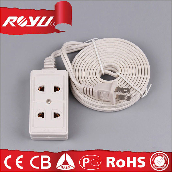 Power 2 Pin 2 Gang Universal Electric Extension Socket