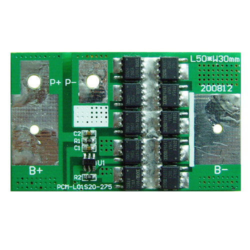 3.7V Li-ion Battery BMS, 1s 18650 Battery BMS/PCM 20A
