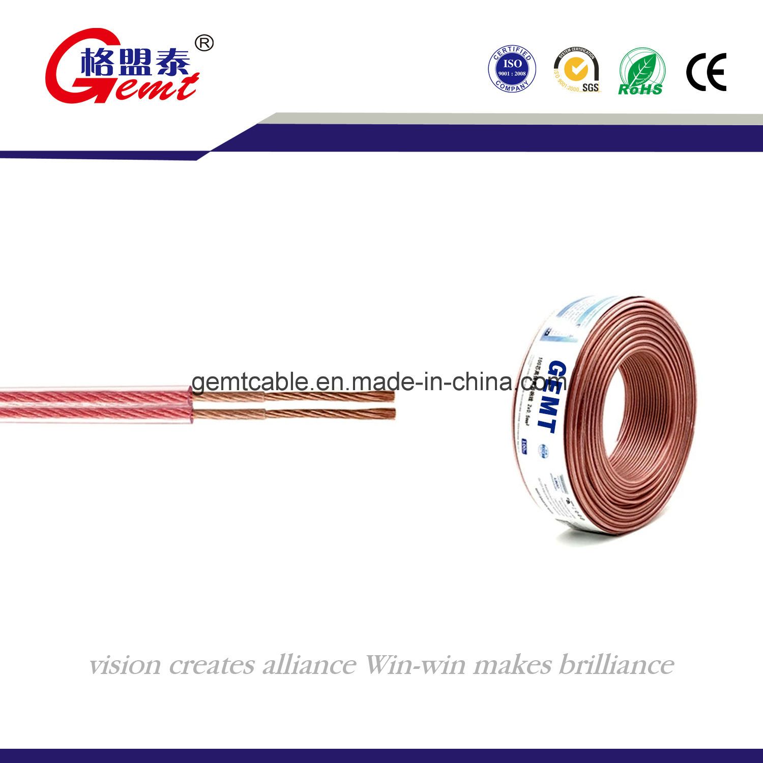 Copper Transparent AWG Series Speaker Cable Video Cable Audio Cable