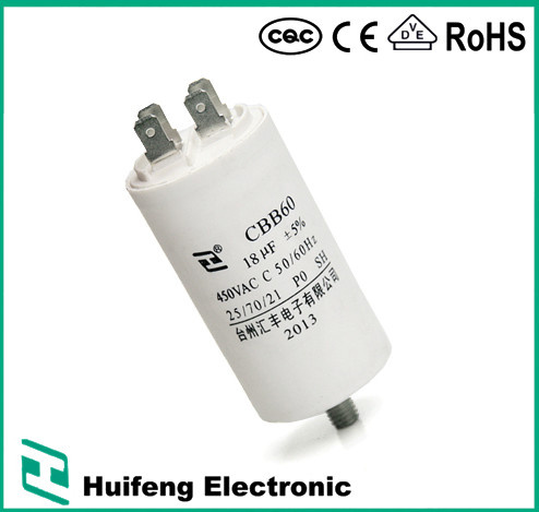 Cbb60 AC Motor Run Capacitor Pins Series with Ce UL
