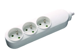 3 Outlet French Socket, White