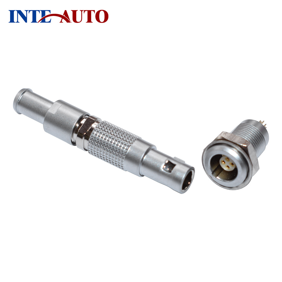 4 Pins Circular Push Pull Self Locking Male Female Connector