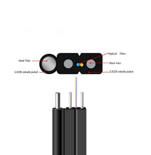 8 Core Butterfly Self-Supporting Flat Fiber Optic Drop Cable