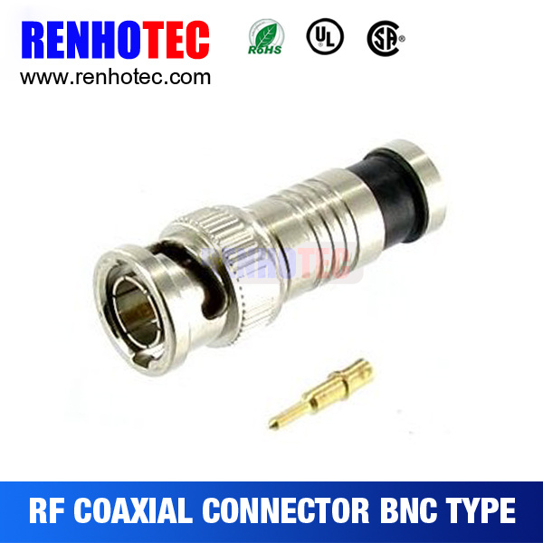 BNC Male Plug Compression Connector for RG6 Cable