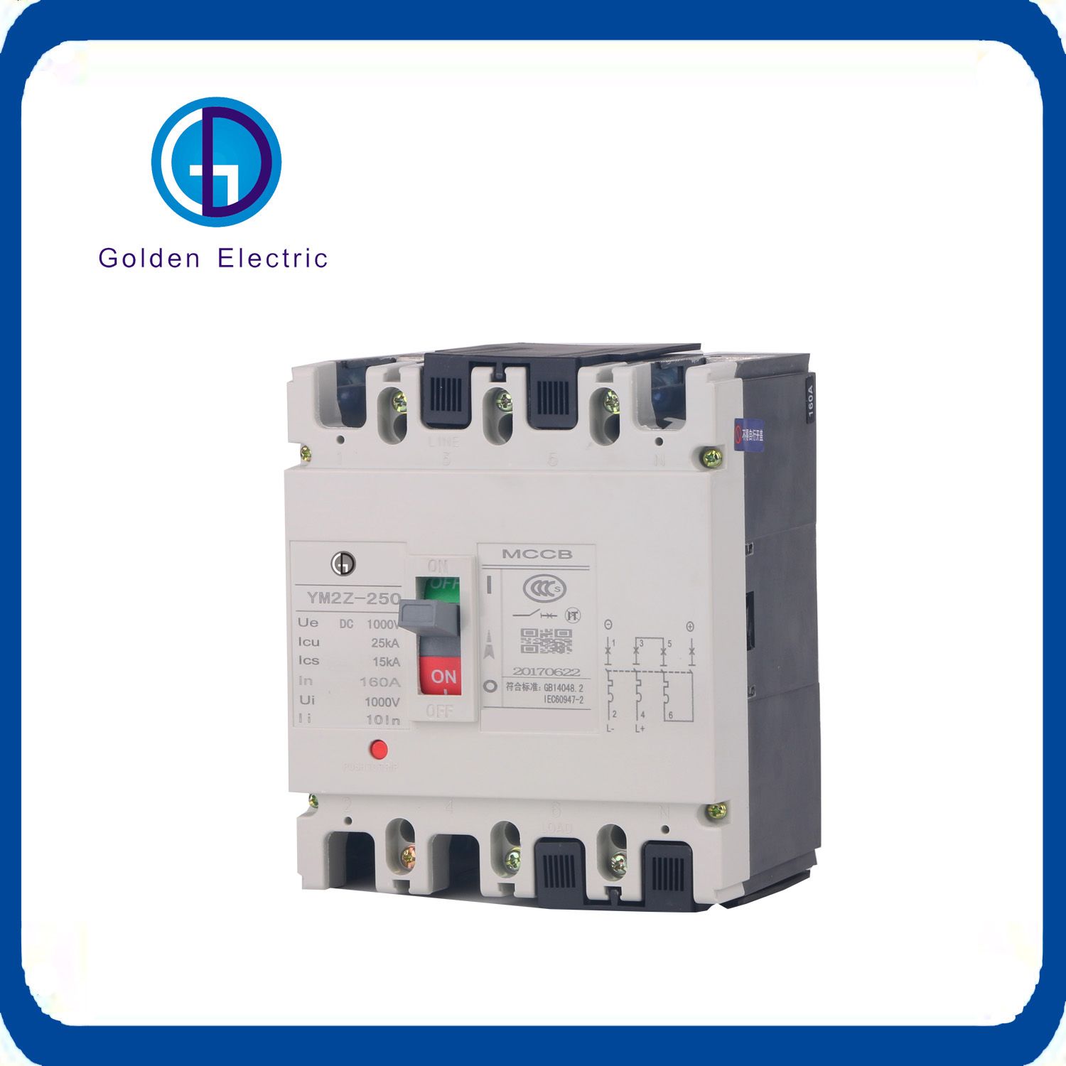 2p PV Switch Moulded Case Circuit Breaker DC MCCB