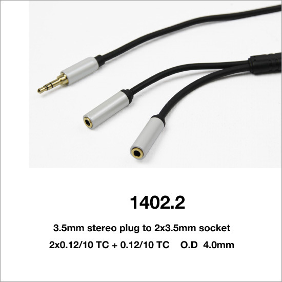 Aux Cable Mini 3.5mm Stereo Plug to 2X3.5mm Socket (1402-2)