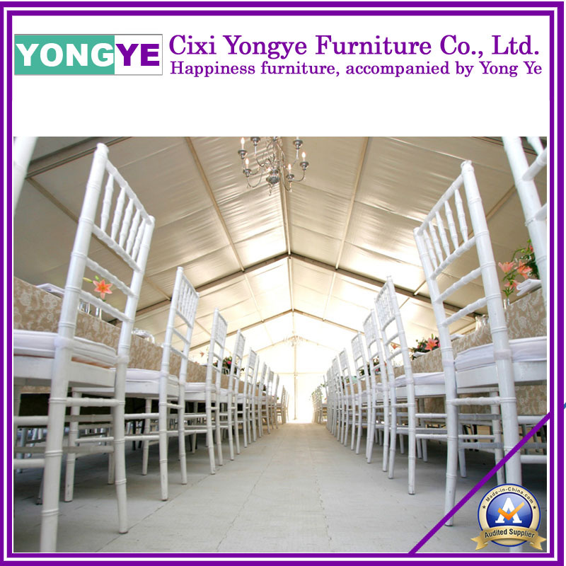 White PC Resin Chiavari Chair with Cushion for Wedding