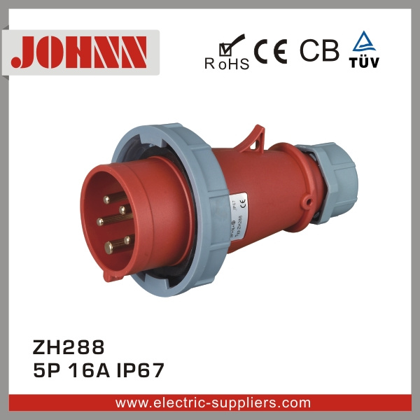 IP67 5p 16A Plug for Industrial with Ce Certification