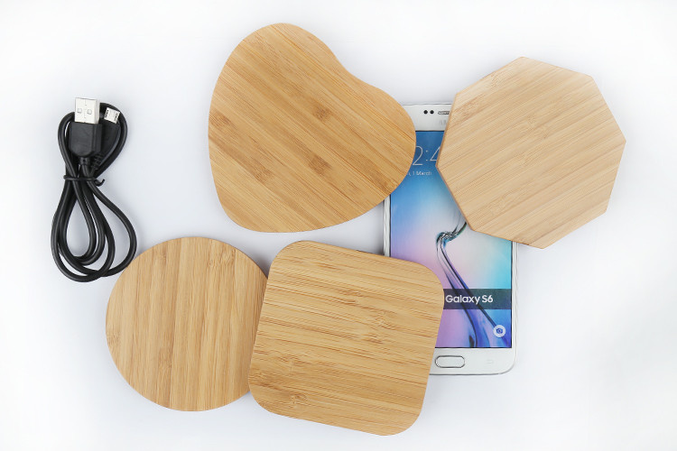Wood Various Shapes Qi Wireless Charger for iPhone 7/7plus