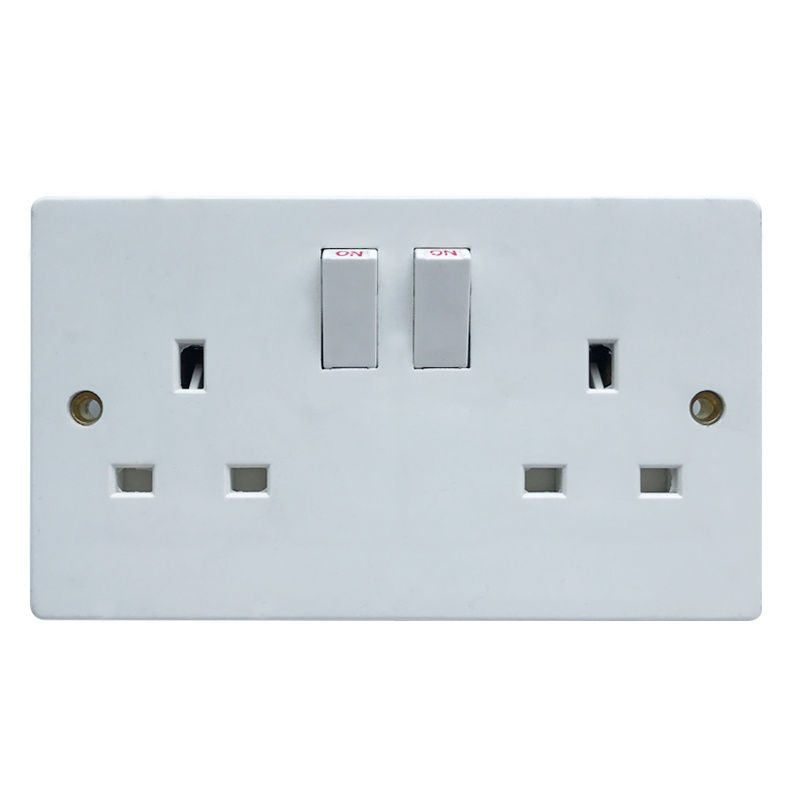 3*6 Inch British Standard Double 13A Switched Socket