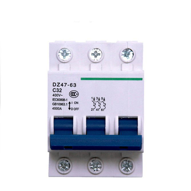Miniature Circuit Breaker, 3p 6A 10A 16A 20A MCB (DZ47-63) , 4.5ka 6ka