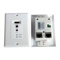 IR Remote Control 50m HDMI Wallplate Extender Via Dual UTP Cable