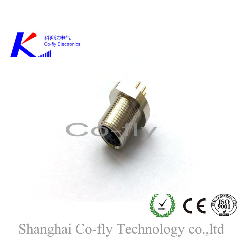 Front Panel Conncetor Waterproof M8 Female & Male Front Mount PCB Connector