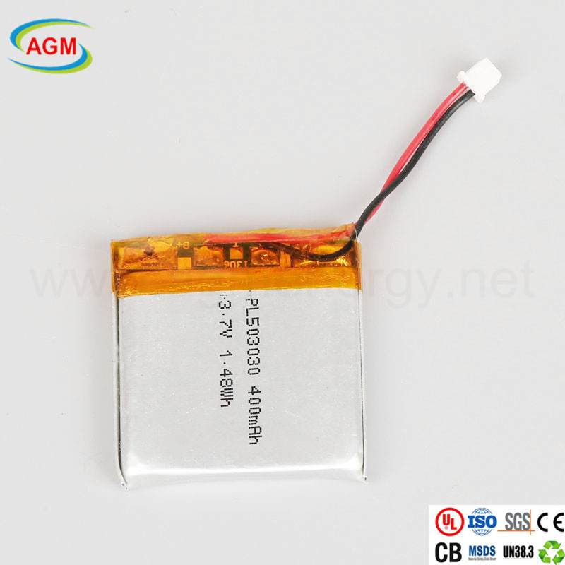 Stable Quality Pl503030 400mAh 3.7V 1.48wh Lithium Ion Battery