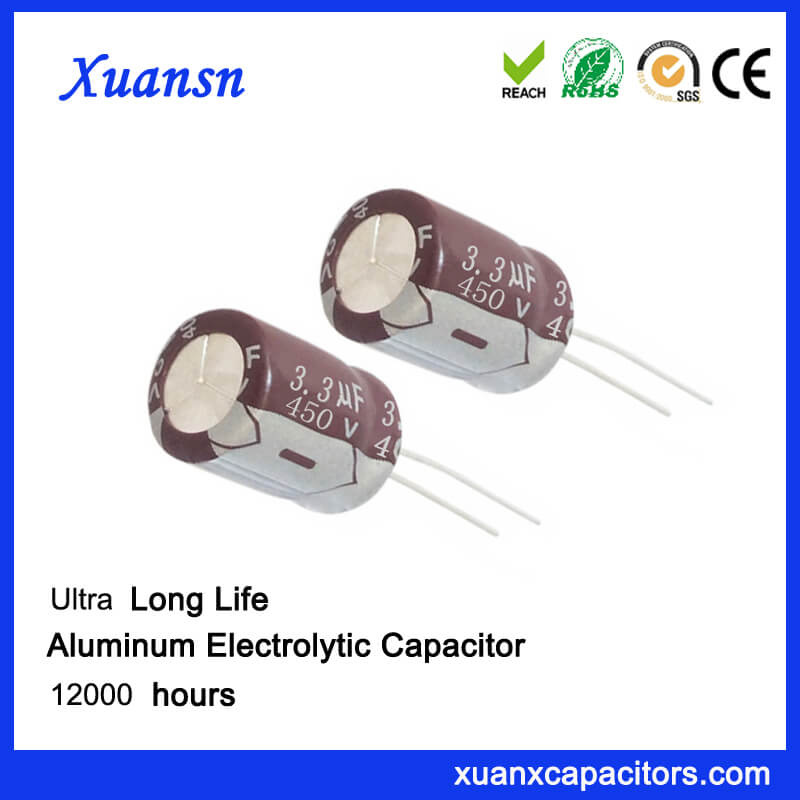 12000hours High Voltage Capacitor Electrolytic 450V