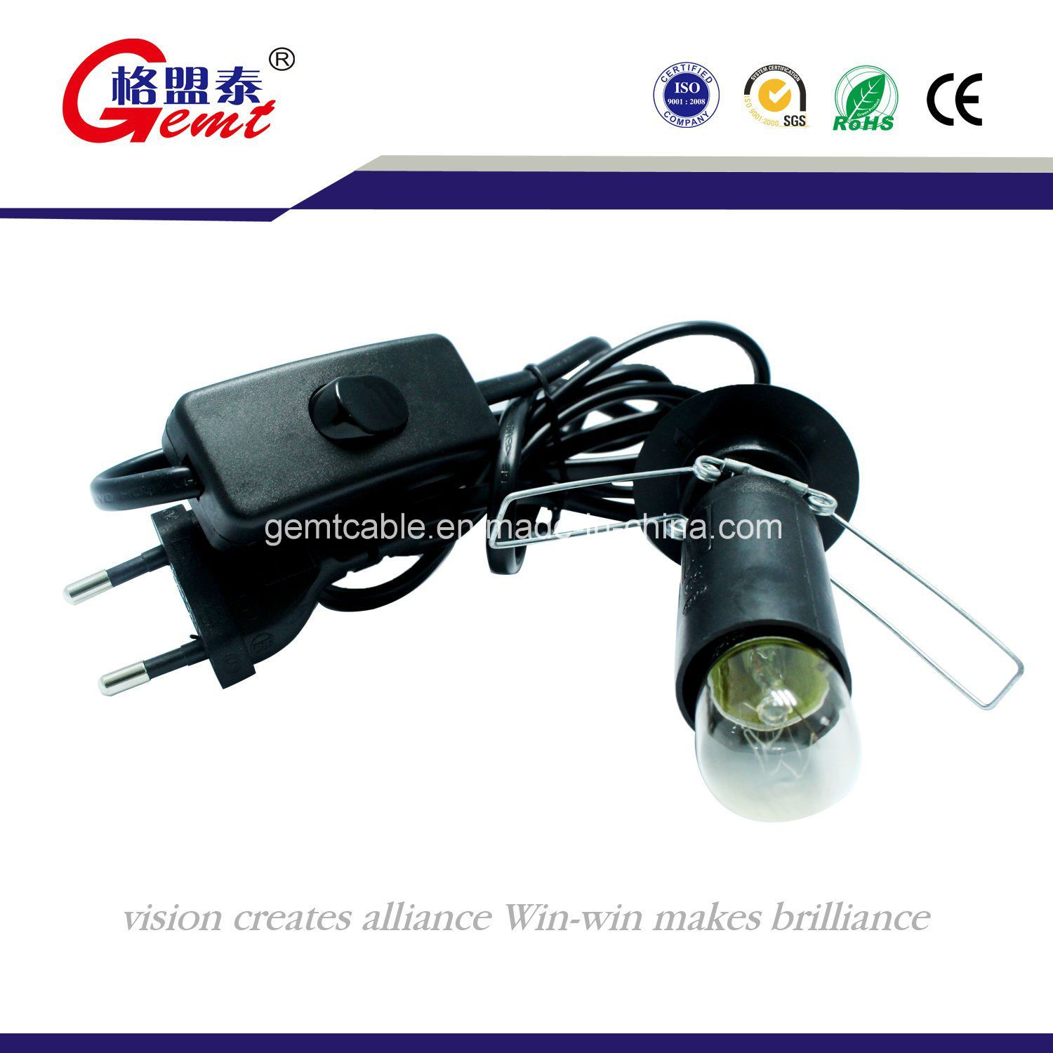 EU/UK/Us/Au Salt Lamp Power Cord with 303 Switch