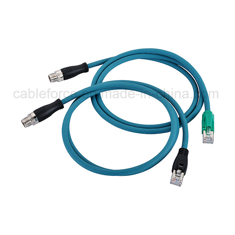 M12 Waterproof Connector 8pin X-Coding Male to RJ45 Cordset