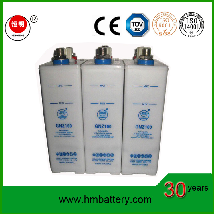 Low Maintenance 1.2V Ni-CD Pocket Type Storage Battery 100ah