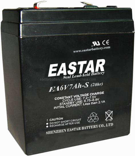 AGM Lead Acid Battery 6V7ah (EA6V-7)