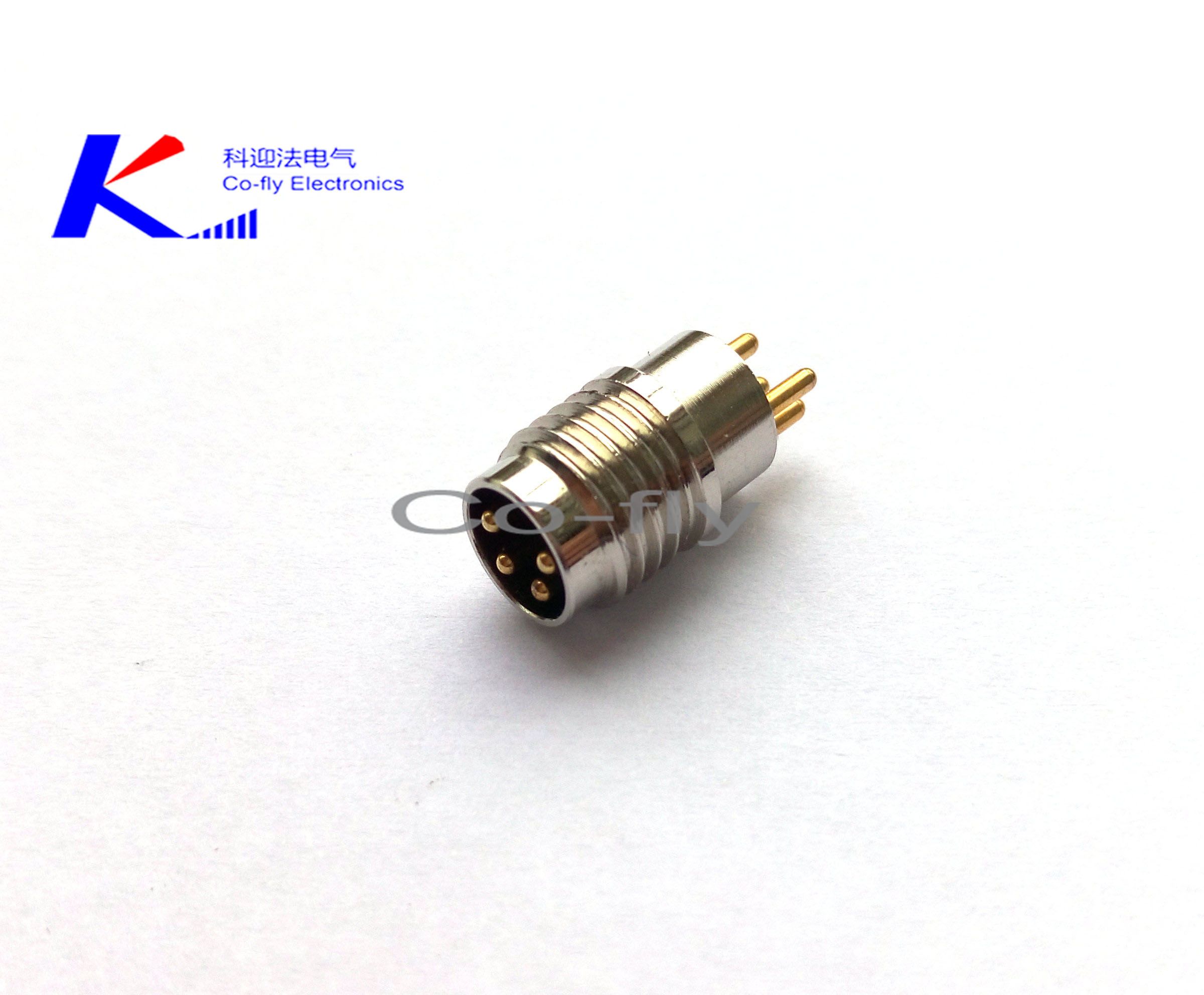 Male & Female 3, 4 Pin M8 RF PCB Panel Mount Plug
