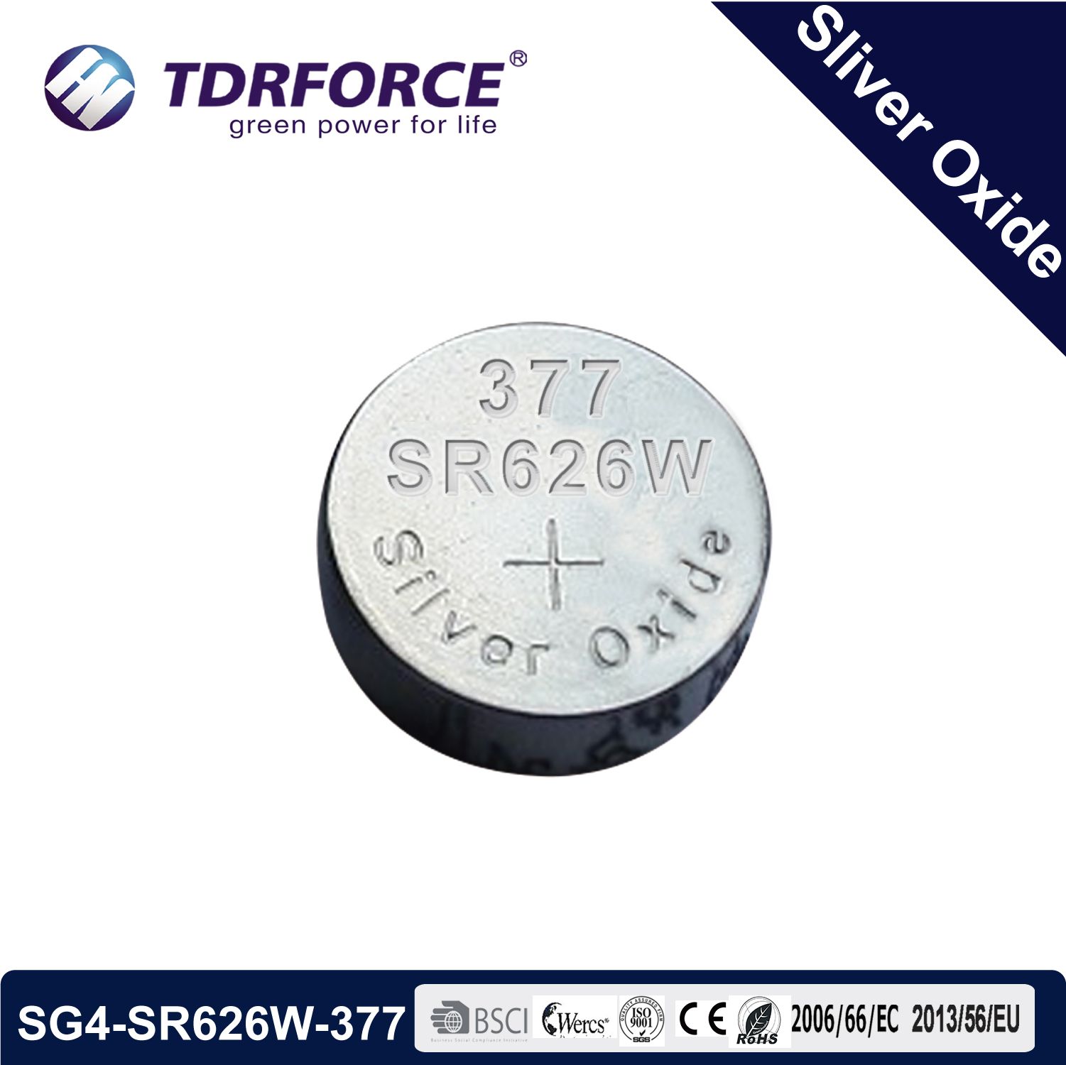 1.55V China Factory Silver Oxide Button Cell Battery Sg4-Sr626-377 for Watch