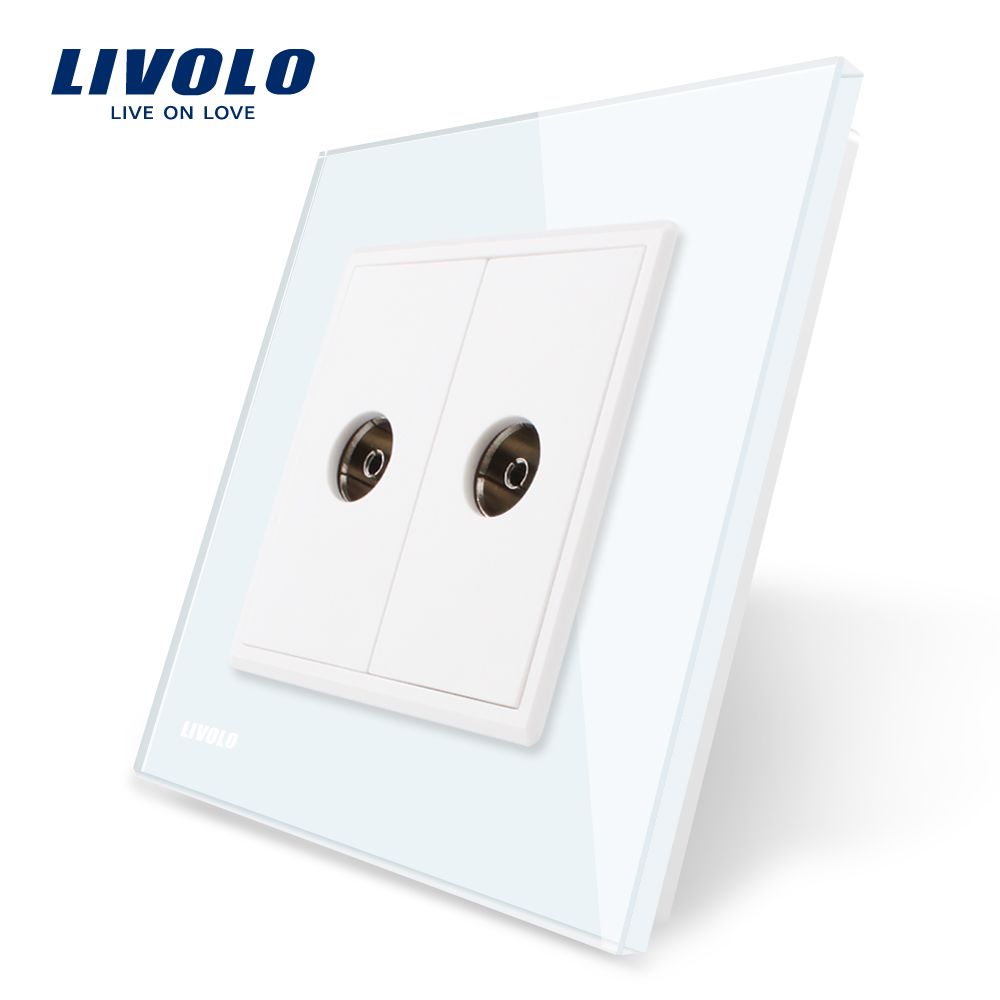 Livolo 2gangs TV Socket Wall Power Plug Outlet Vl-C792V-11/12