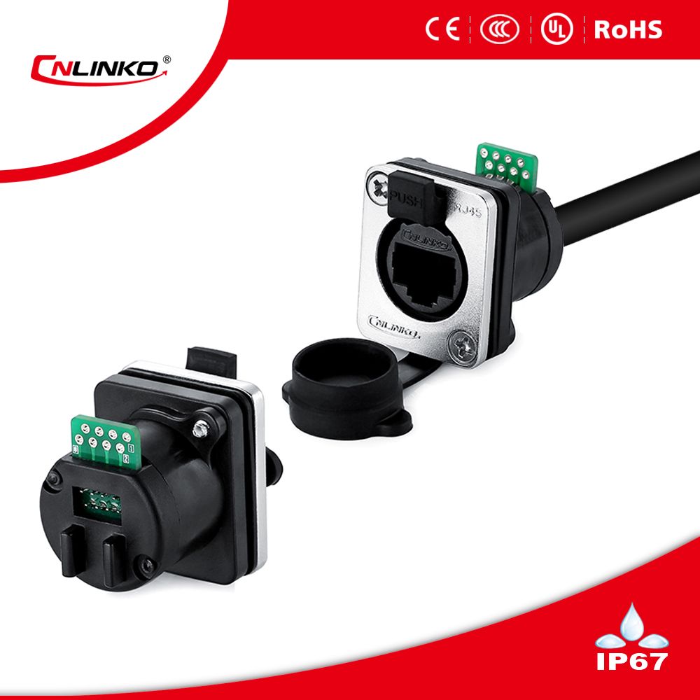 Waterproof RJ45 Connector with 90 Degree