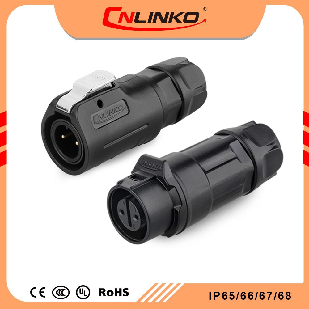 Cnlinko 2pin electrical Connector Panel Mounted Weatherproof Receptacle LED Connector Cable Price Reasonable