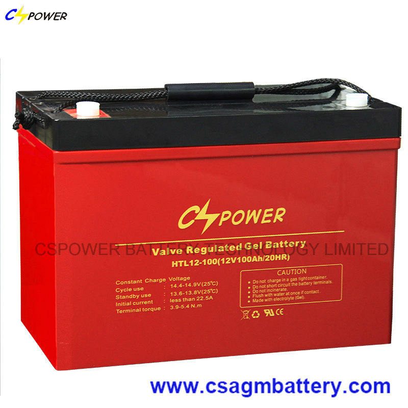 12V 100ah Deep Cycle Gel Battery, Cspower Backup Battery