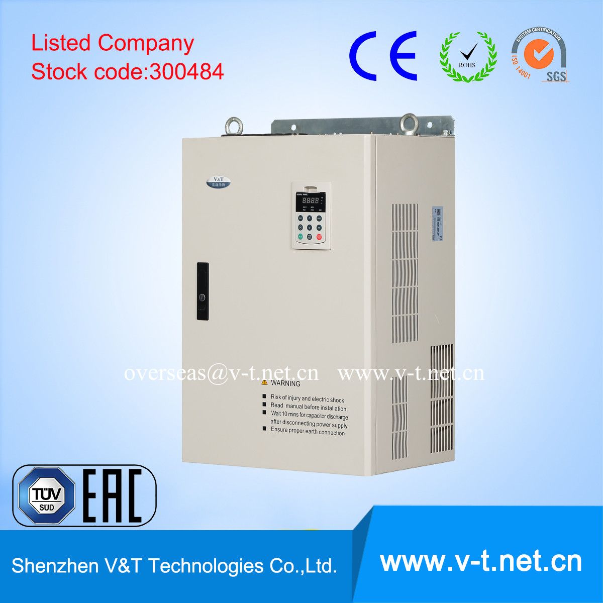 V&T V5-H Top Selling 90 to 110kw 400V Variable Torque/Light Load Application AC Drive