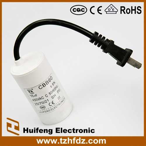 50/60Hz AC Motor Run Capacitor 450V with Cable Series
