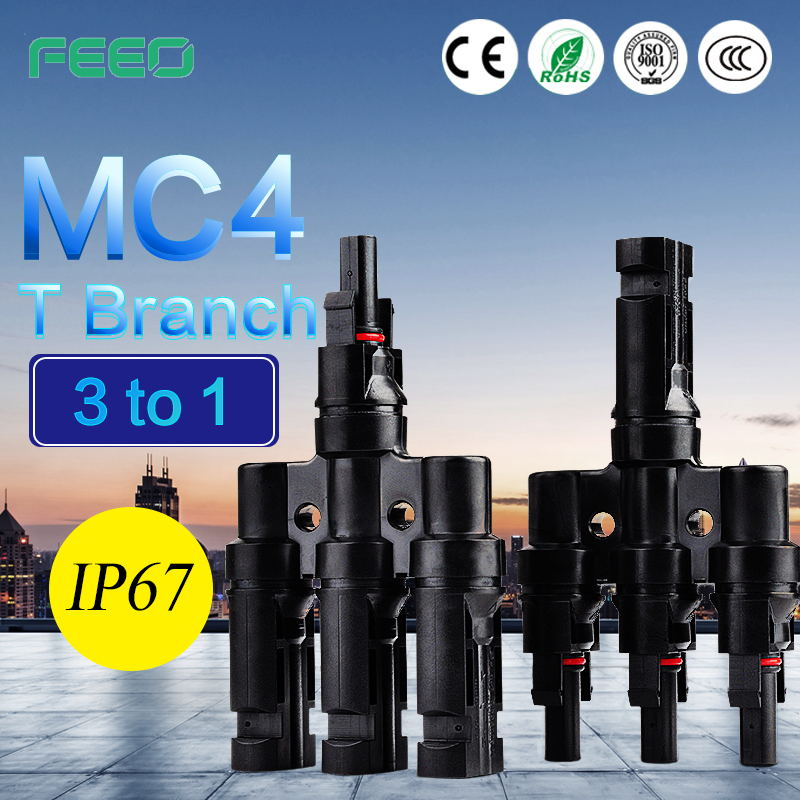 Manufacturer Solar Power Mc4 T-Type Brand T-Branch Solar Panel Mc4 T Branch Connector with Cable