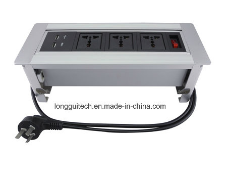 Square Corner Manual Flipping Socket with USB Charging Function