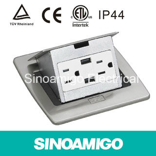 Stainless Electrical Receptacle Desk Socket Floor Socket Boxes