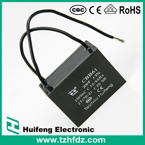 Cbb61 for The Lamp Fan Capacitor with Wire
