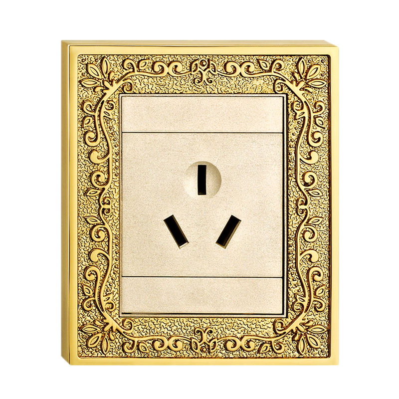 24k Gold Plated Villa Brass Wall Socket
