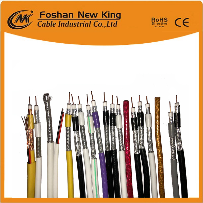 18AWG CCS 80% Coverage Quad Shield RG6 Coaxial Cable for CCTV Cable Satellite Cable
